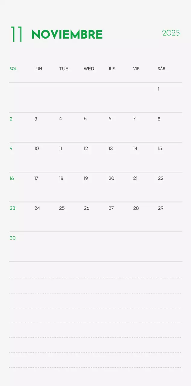 Un calendario con una foto de un cachorro y un bonito mensaje en color verde