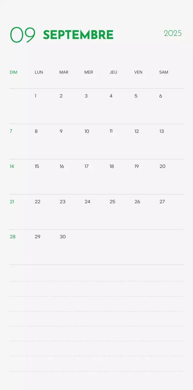 Un calendrier avec une photo de chiot et un message mignon dans une couleur verte.
