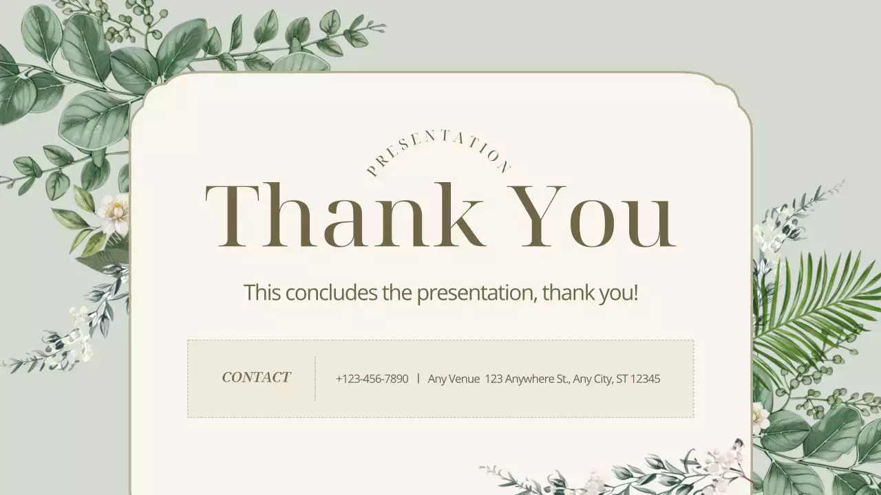 그린 엘레강트 보태니컬 프레젠테이션