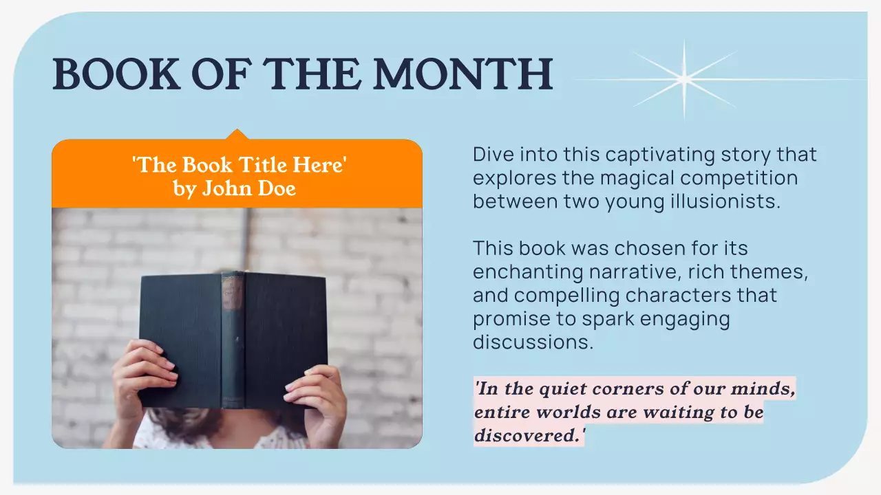 Blue Modern Book Club Guide Presentation