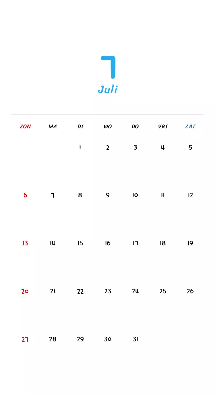 Nieuwjaarskalender met schattige illustraties