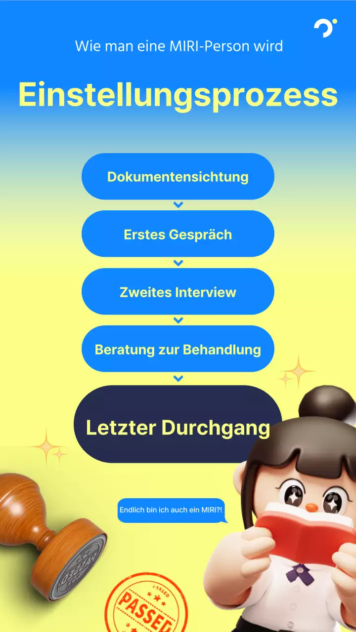 Eine niedliche blau-gelbe Rekrutierungsanzeige