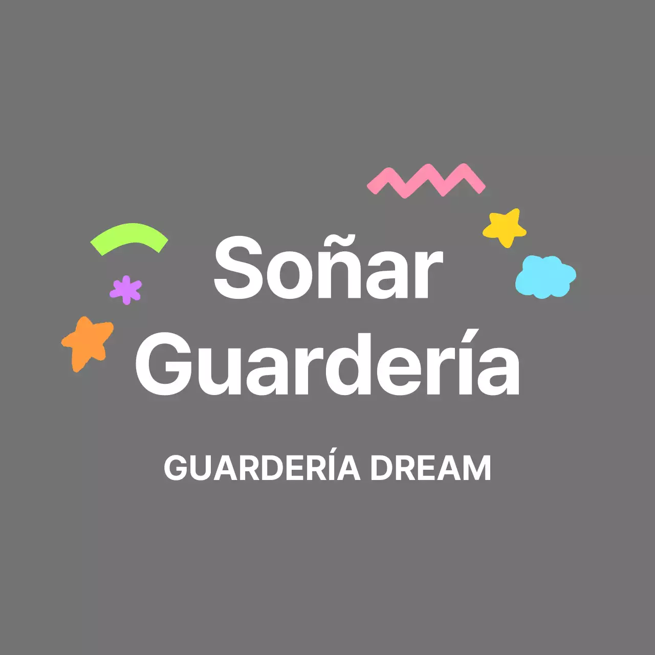 Un bonito logotipo de guardería en un arco iris de colores