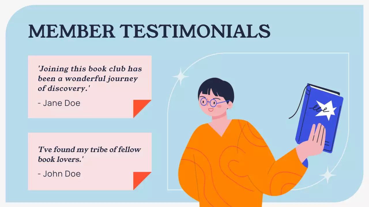 Blue Modern Book Club Guide Presentation