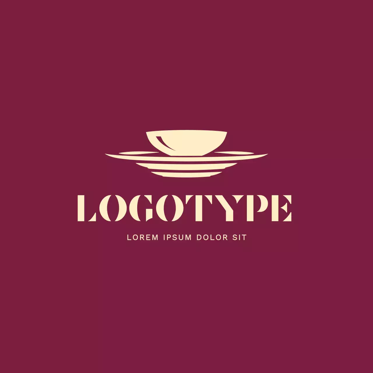 Maroon Minimal Design Logo