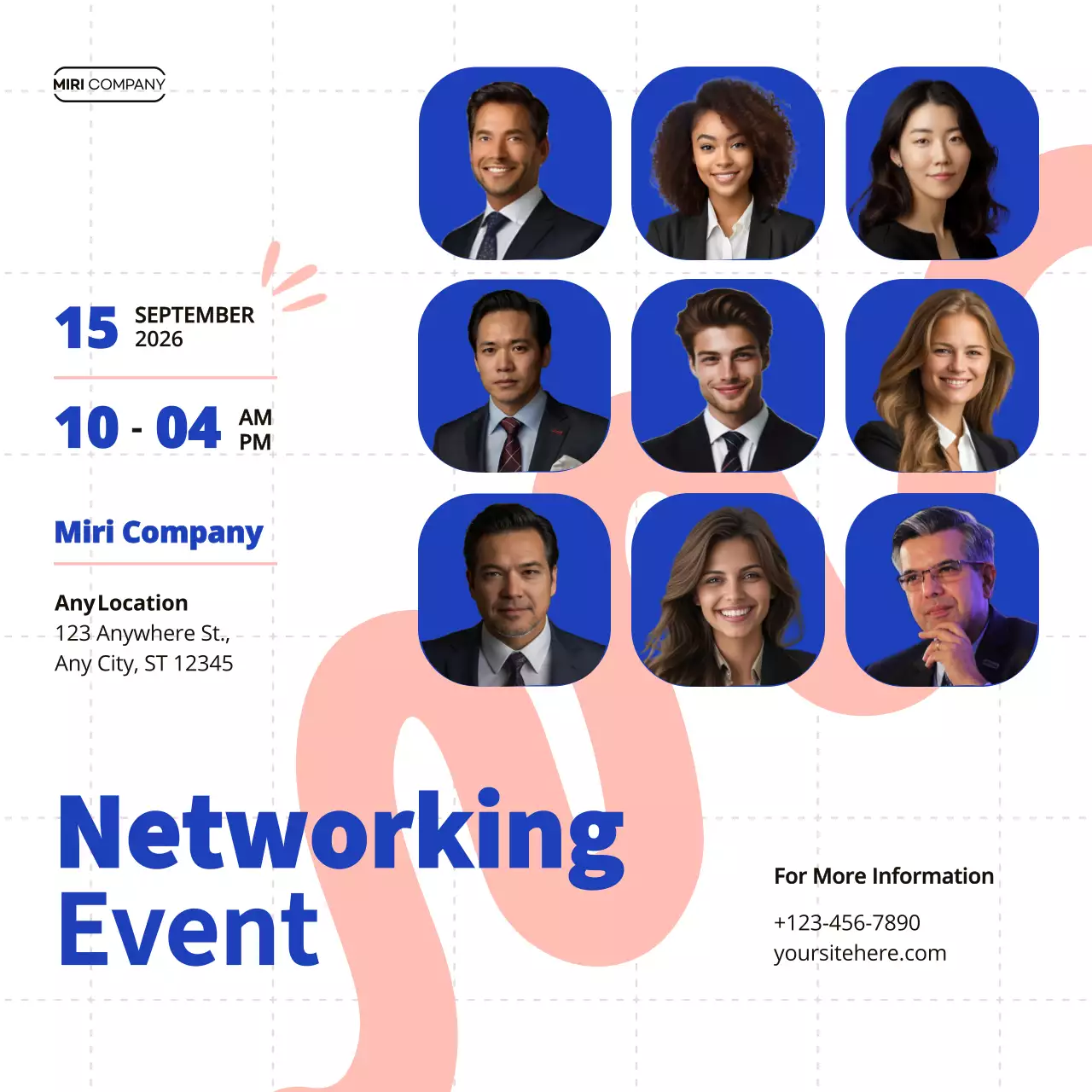 Blue Modern Networking Event Social Media Post