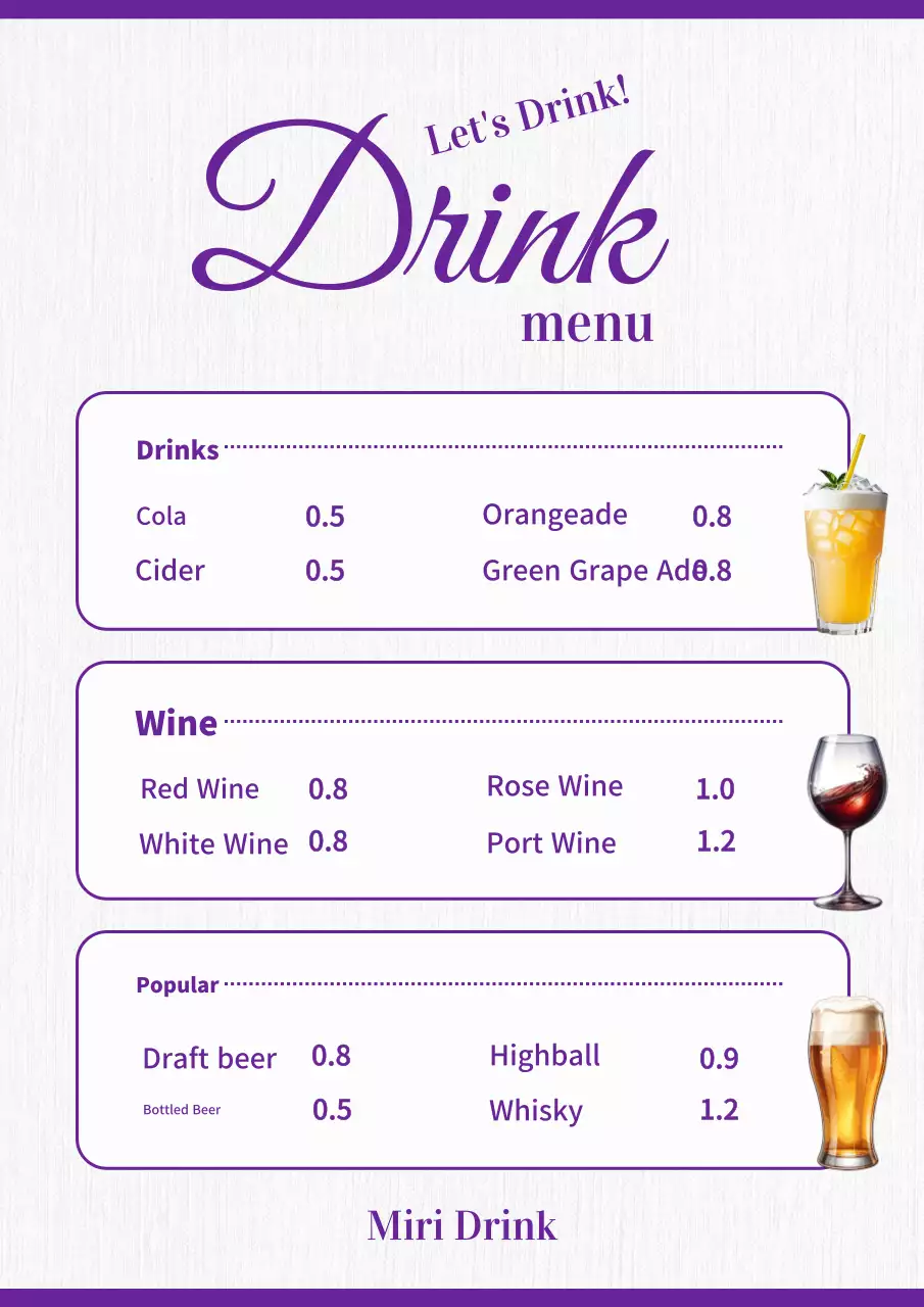 Thực đơn nhà hàng hiện đại màu be