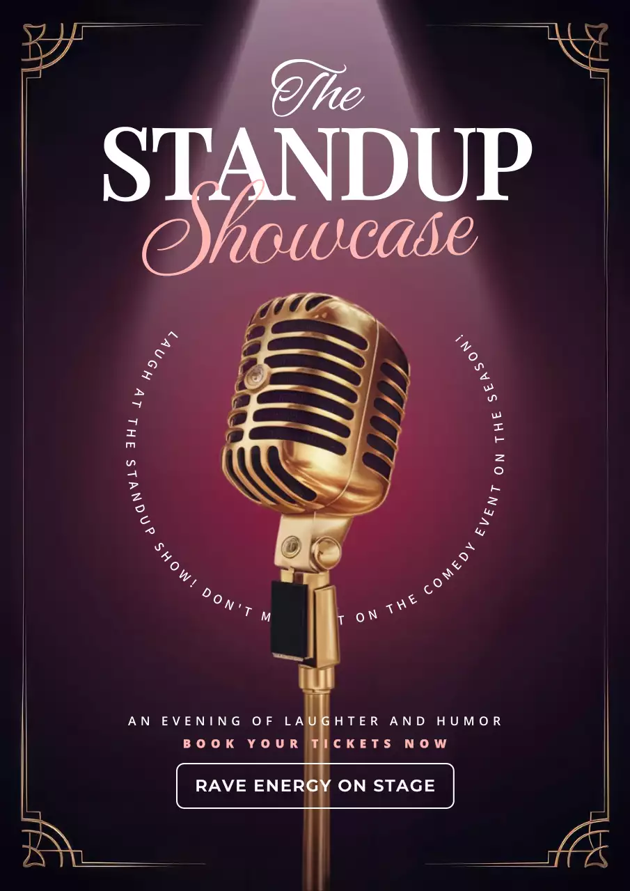 Purple Vintage Comedy Promotion Poster