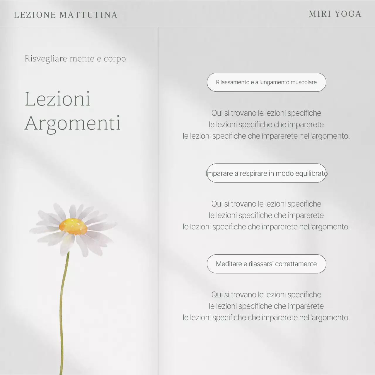 Post sulle lezioni estive di yoga di Grey's Nature