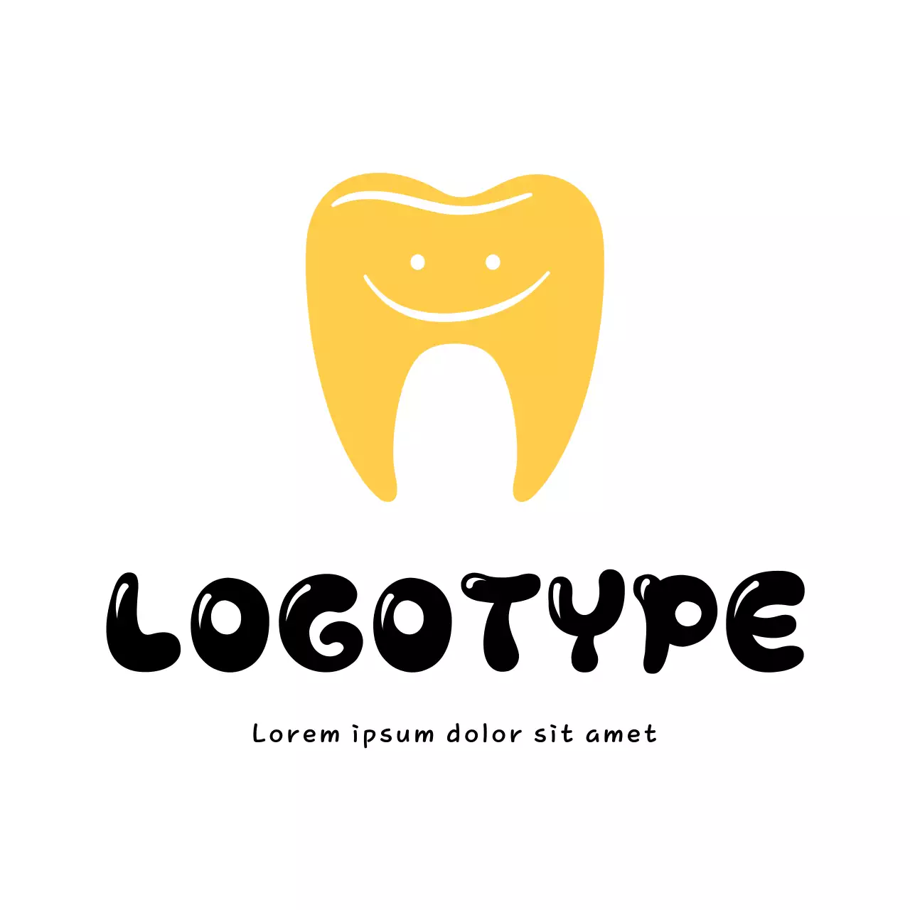 Yellow Simple Dental Logo