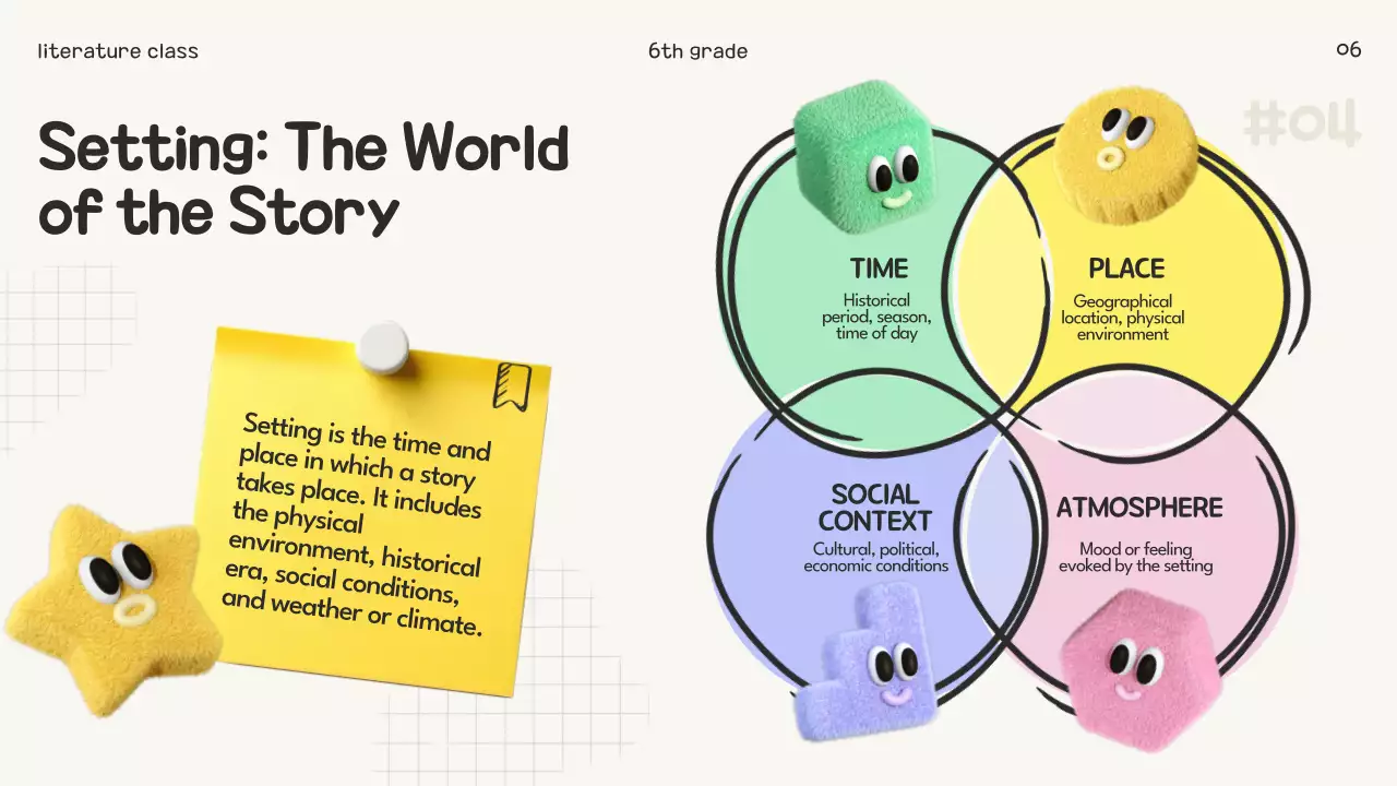 Yellow Playful Literature Class Presentation