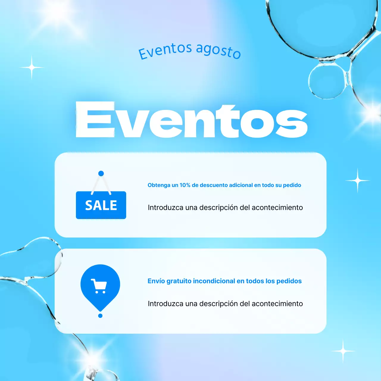 Promueve un bonito evento veraniego en azul y blanco