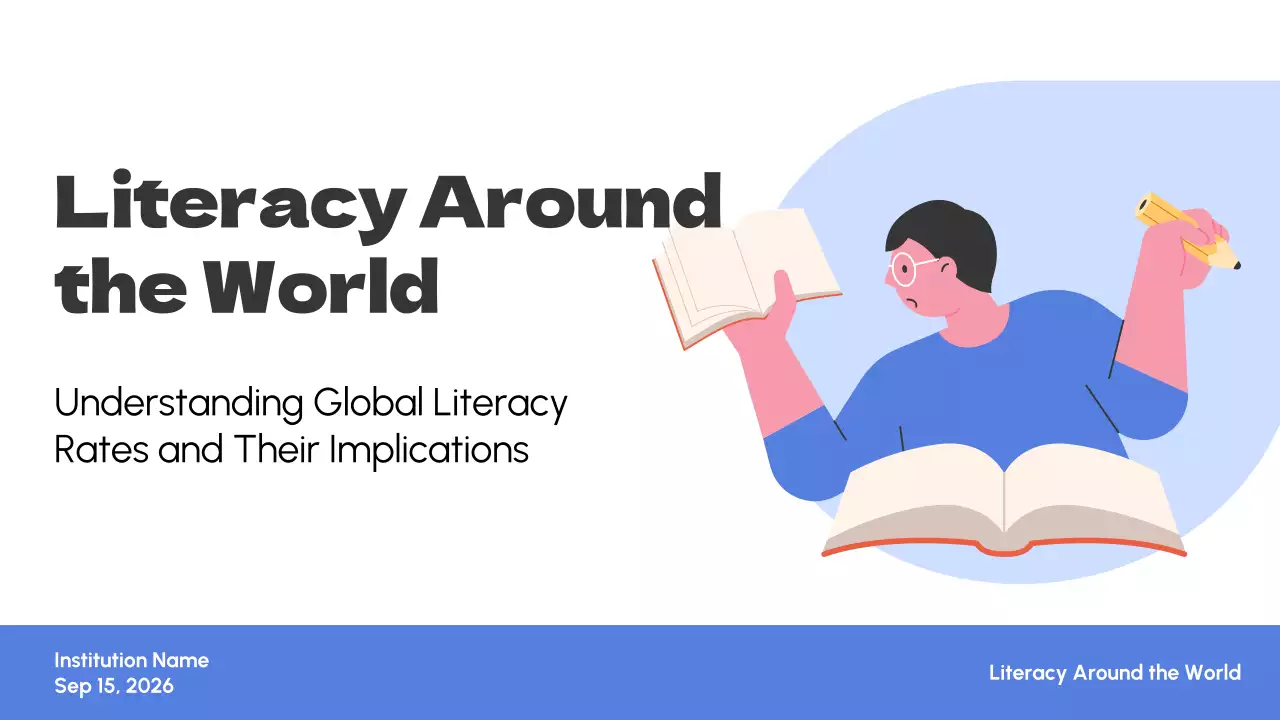 Blue Simple Literacy Lecture Presentation