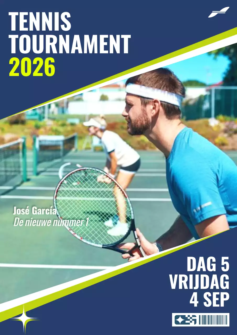 Lime Navy Modern Tenniskampioenschappen Update Promotie