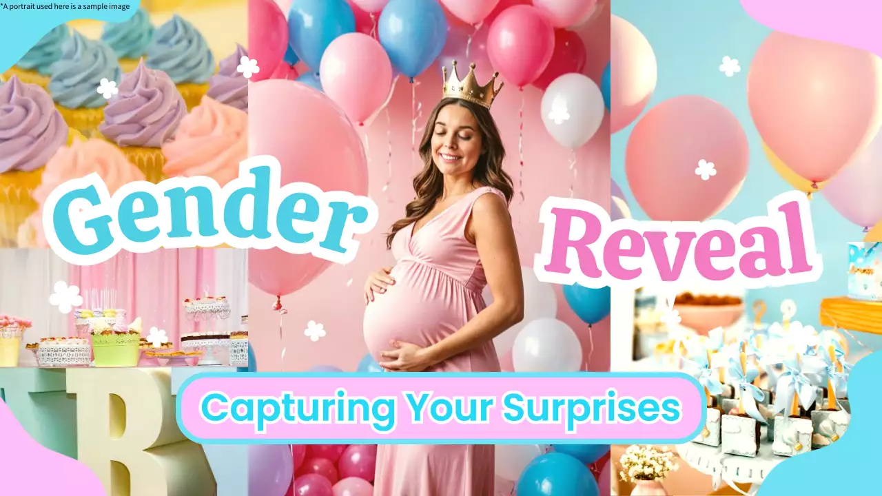 Pink Trendy Gender Announcement YouTube Thumbnail