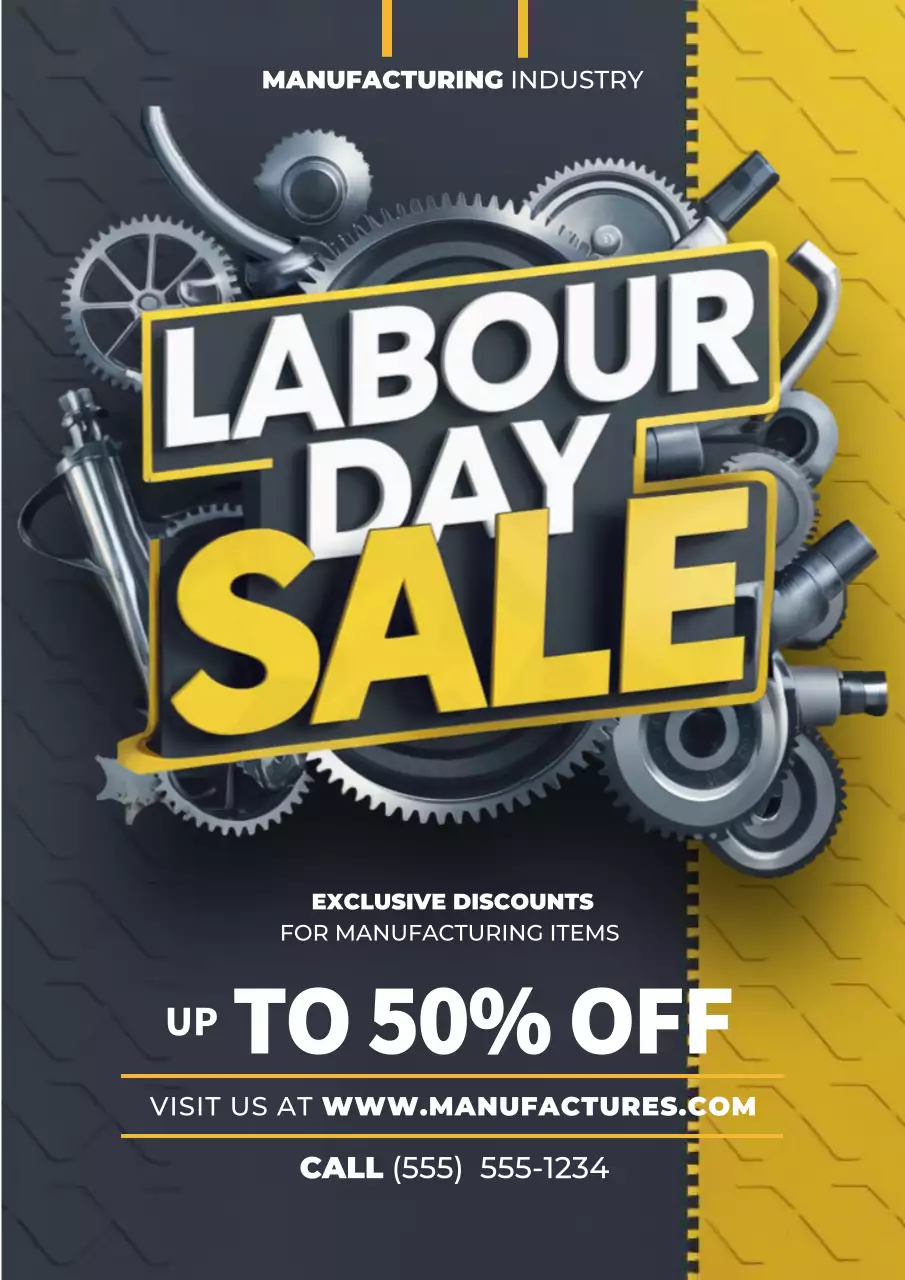 Yellow Industrial Sale Promotion Poster