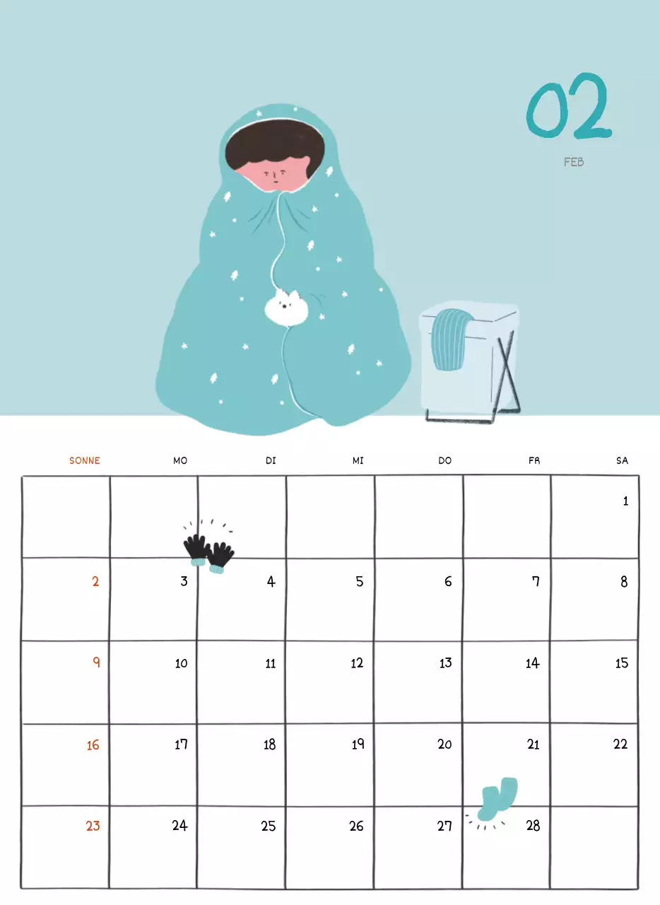 Ein buntes und niedliches Illustrationskonzept für den Alltag