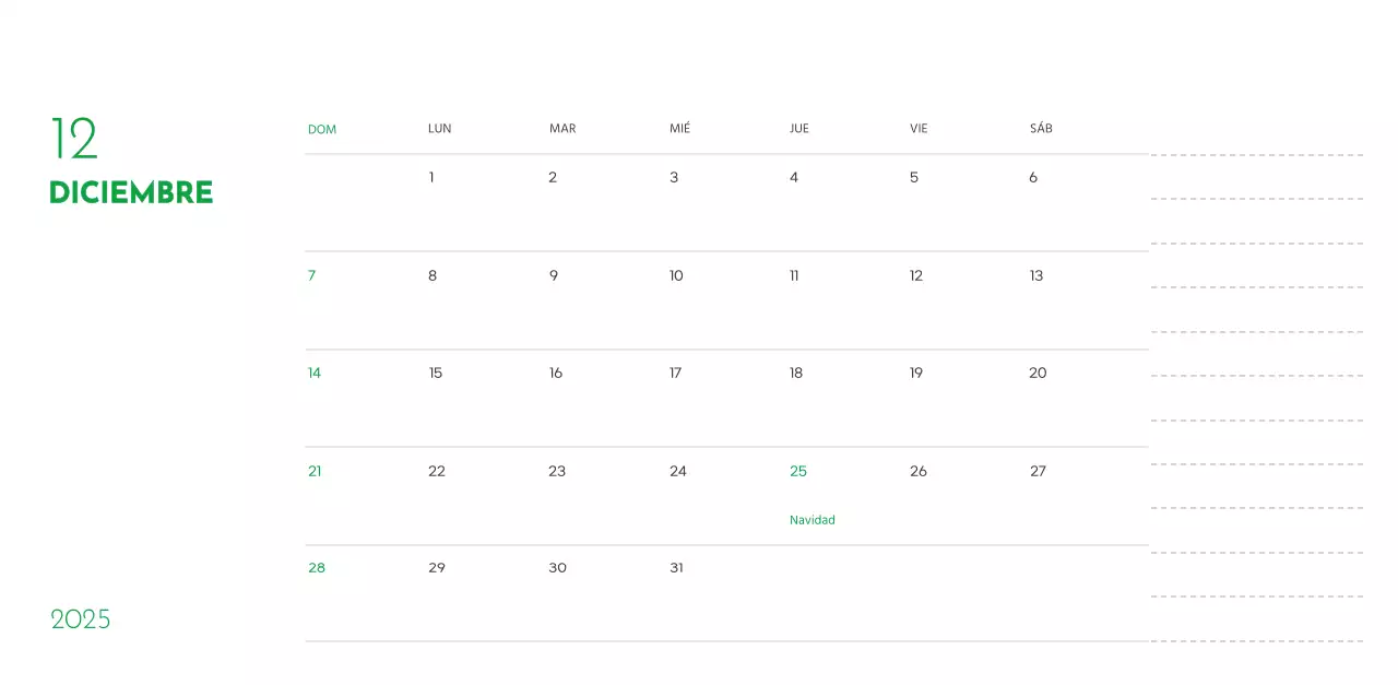Un calendario con una foto de un cachorro y un bonito mensaje en color verde