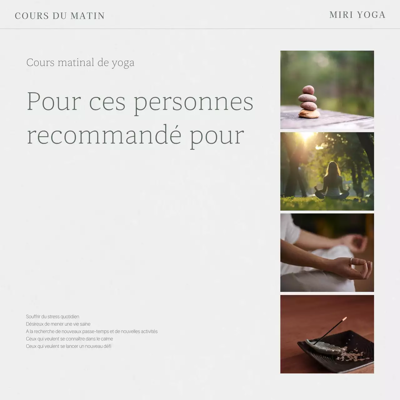 Cours de yoga d'été de Grey's Nature post