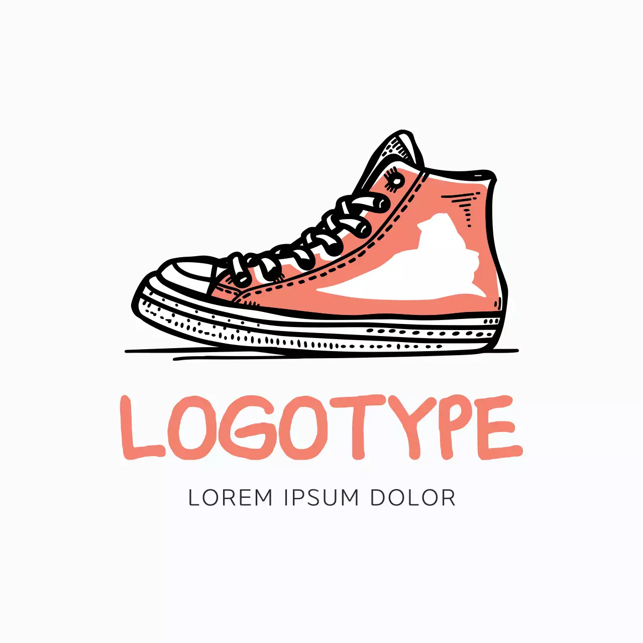 Coral Retro Sneaker Logo