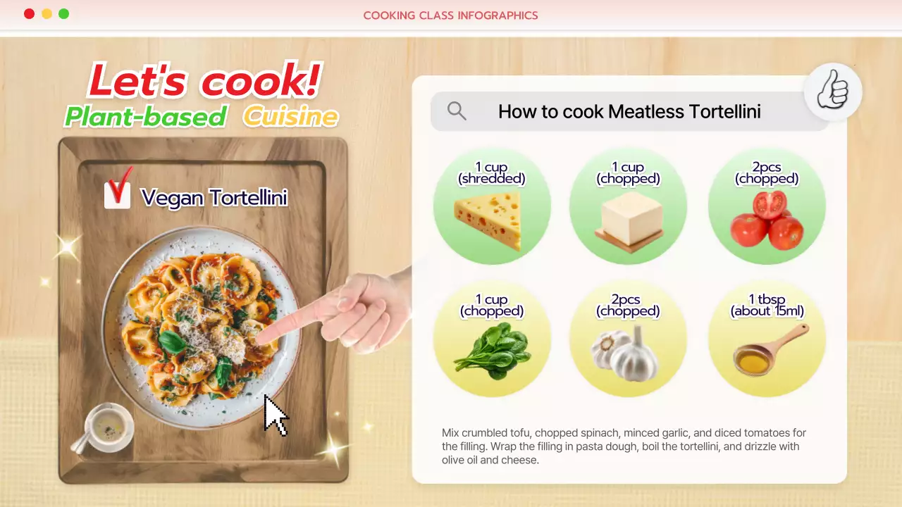 Beige Simple Vegan Recipe Infographic