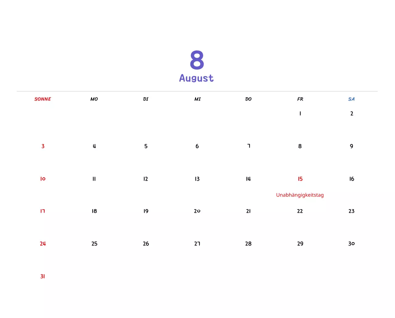 Neujahrskalender mit niedlichen Illustrationen