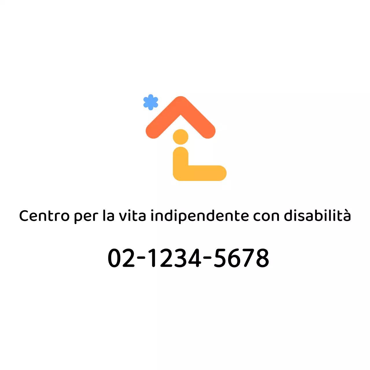 Logo promozionale per un centro di assistenza sociale a forma di casa