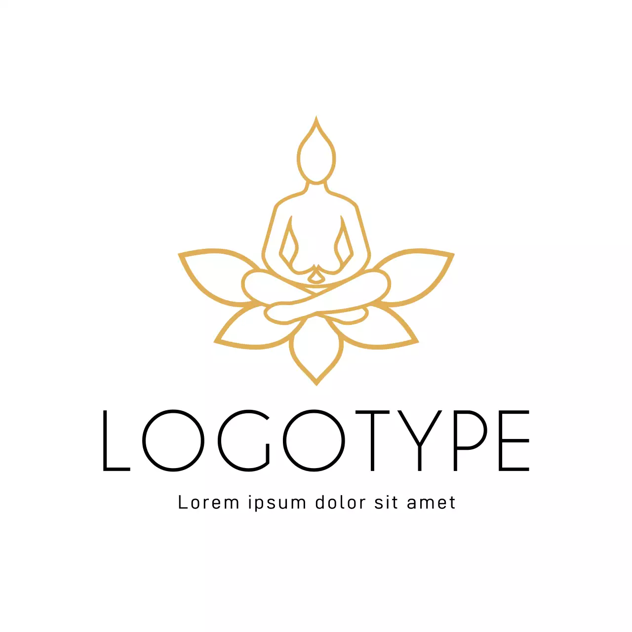 Gold Minimalist Meditation Logo