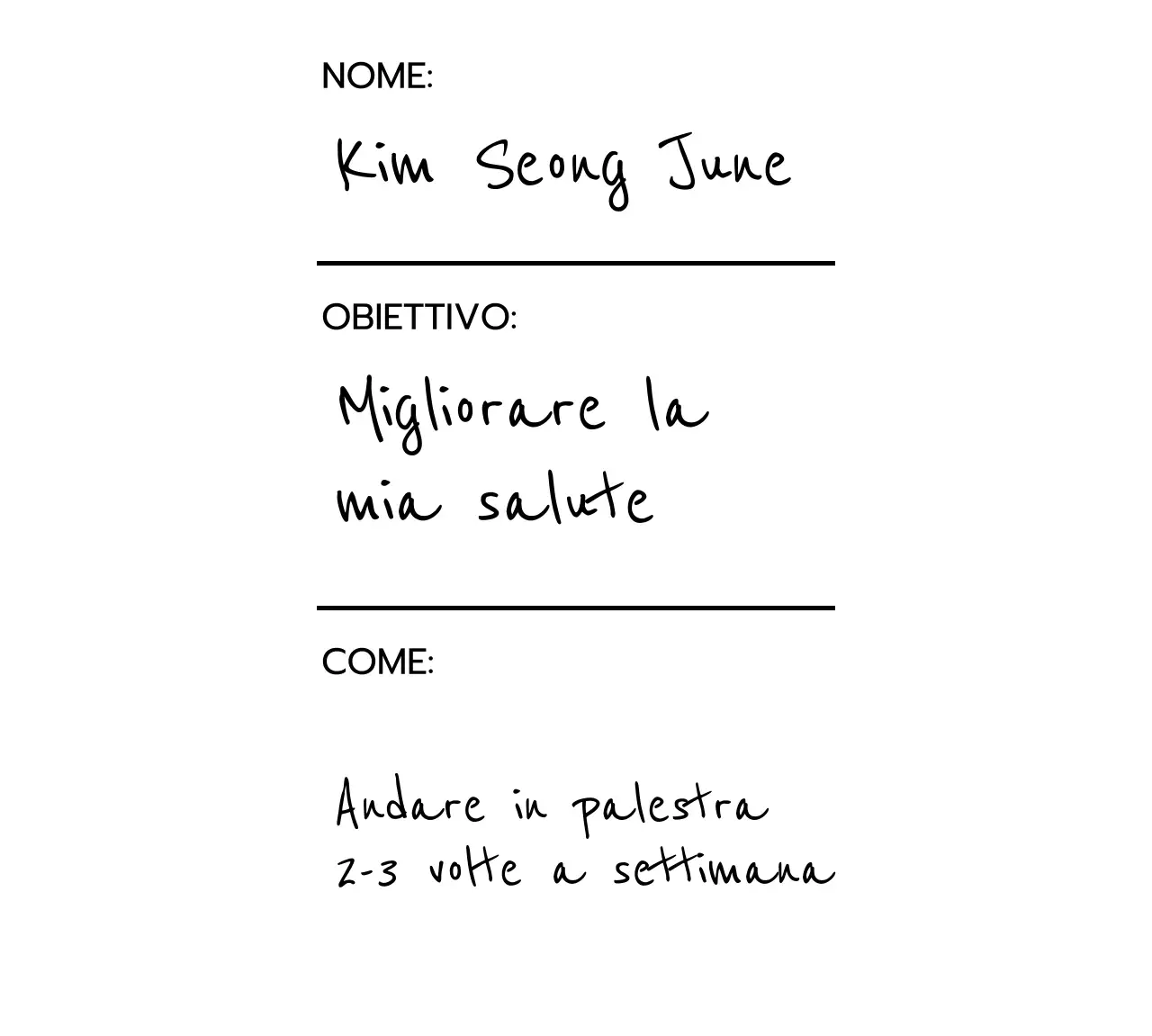 Un piano di miglioramento della salute con un layout pulito