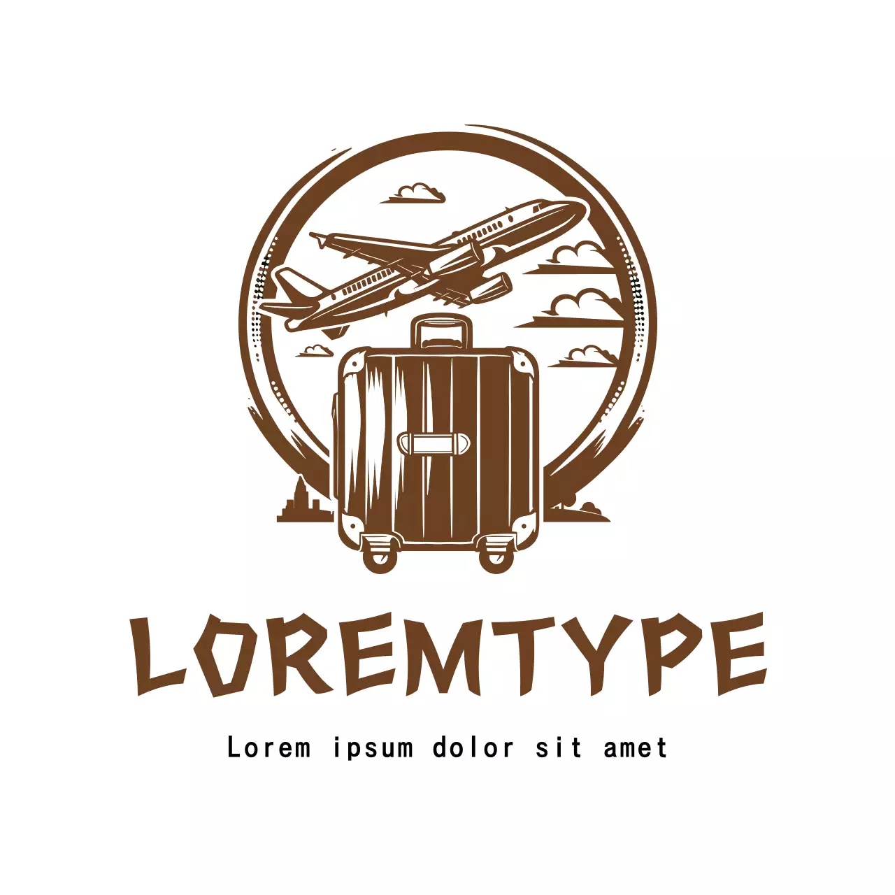 Brown Vintage Travel Advertisement Logo