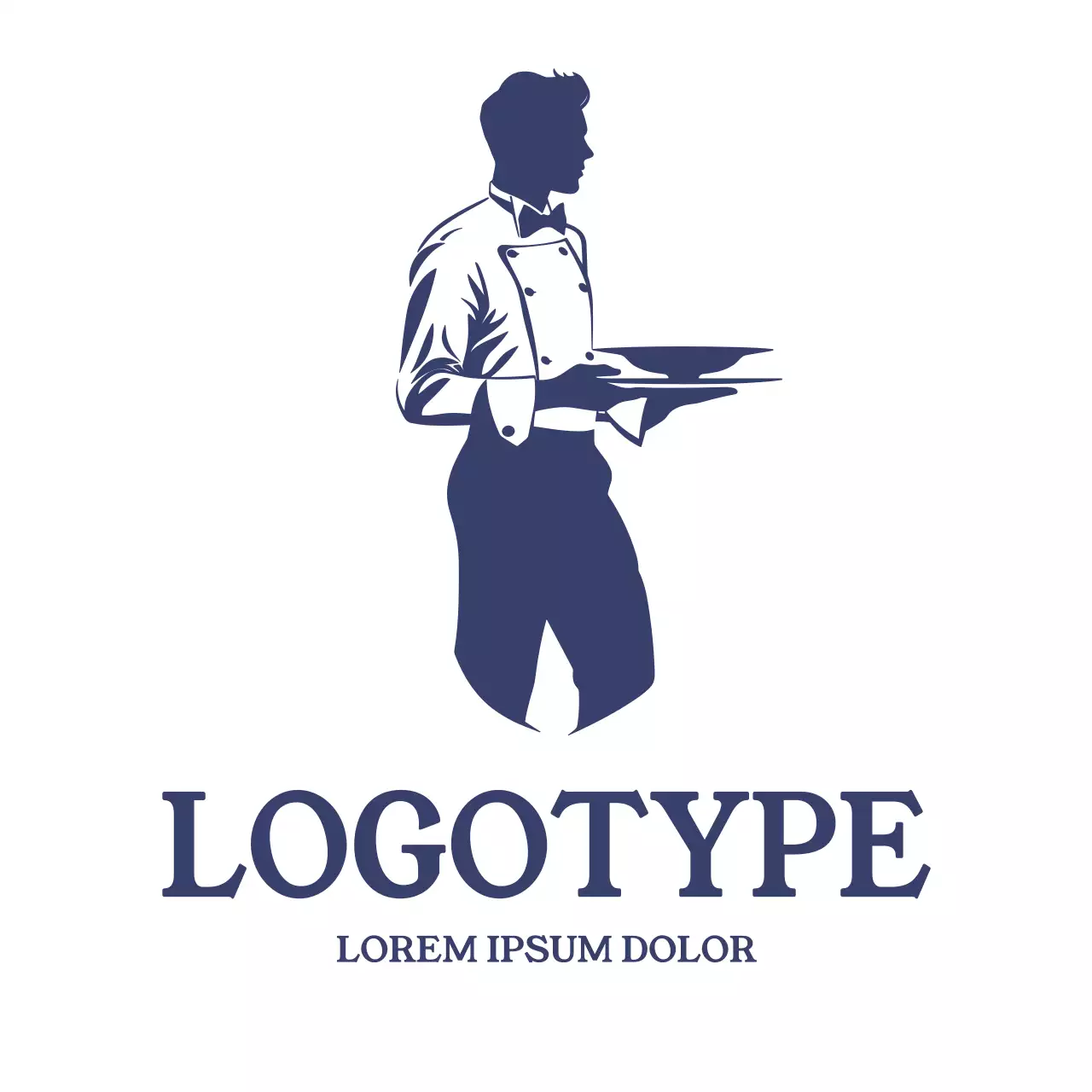 Navy Classic Waiter Logo