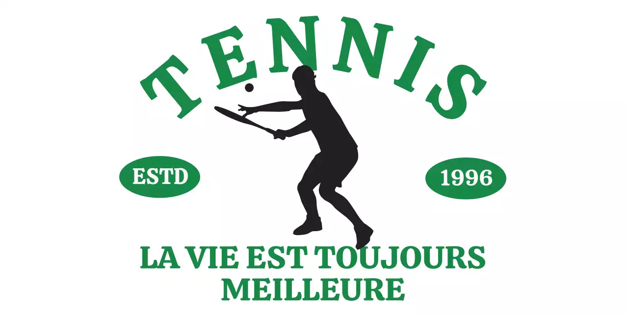 Club de tennis vert et noir à l'allure vintage