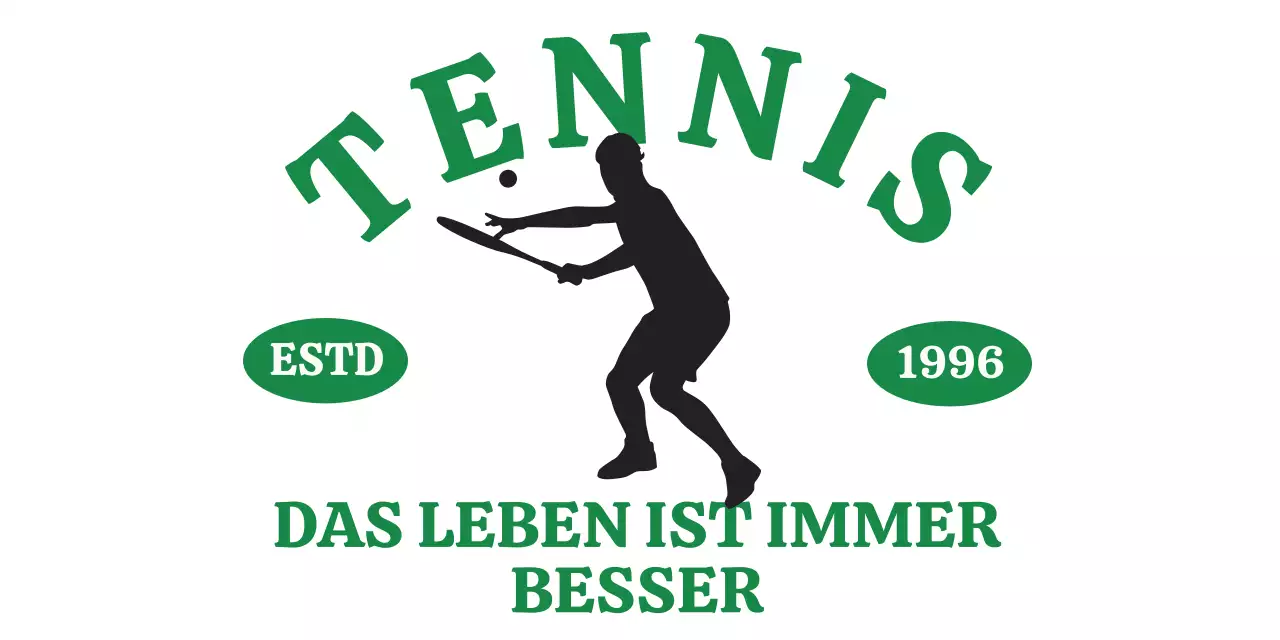 Tennisschläger in Grün und Schwarz mit Vintage-Charakter