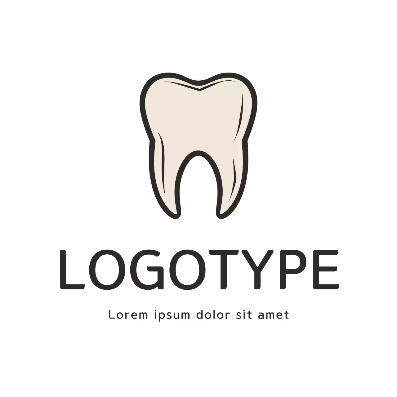 Beige Minimal Dental Logo
