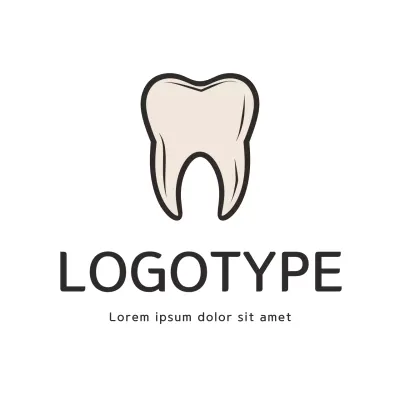 Beige Minimal Dental Logo