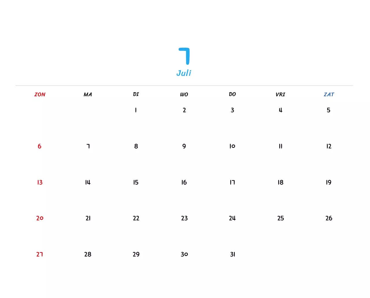 Nieuwjaarskalender met schattige illustraties