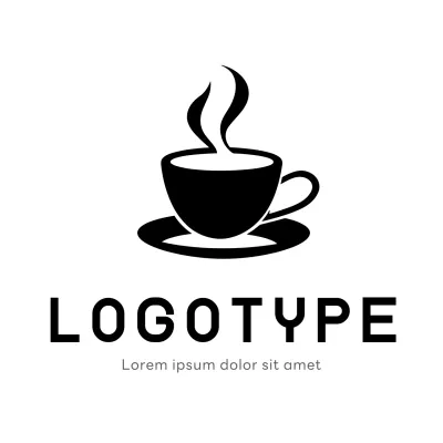 Black Minimalist Coffee Logo