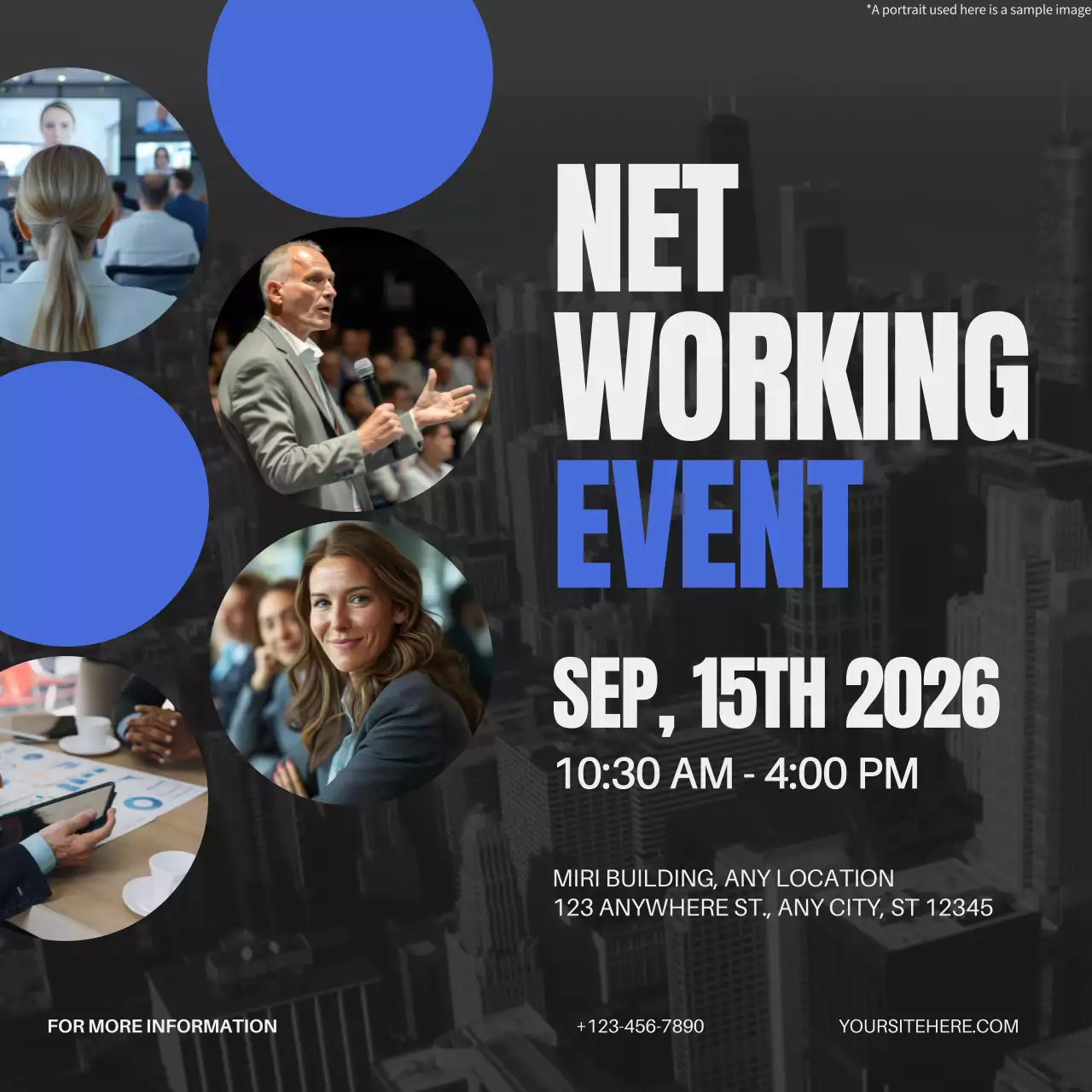 Blue Modern Networking Event Social Media Post