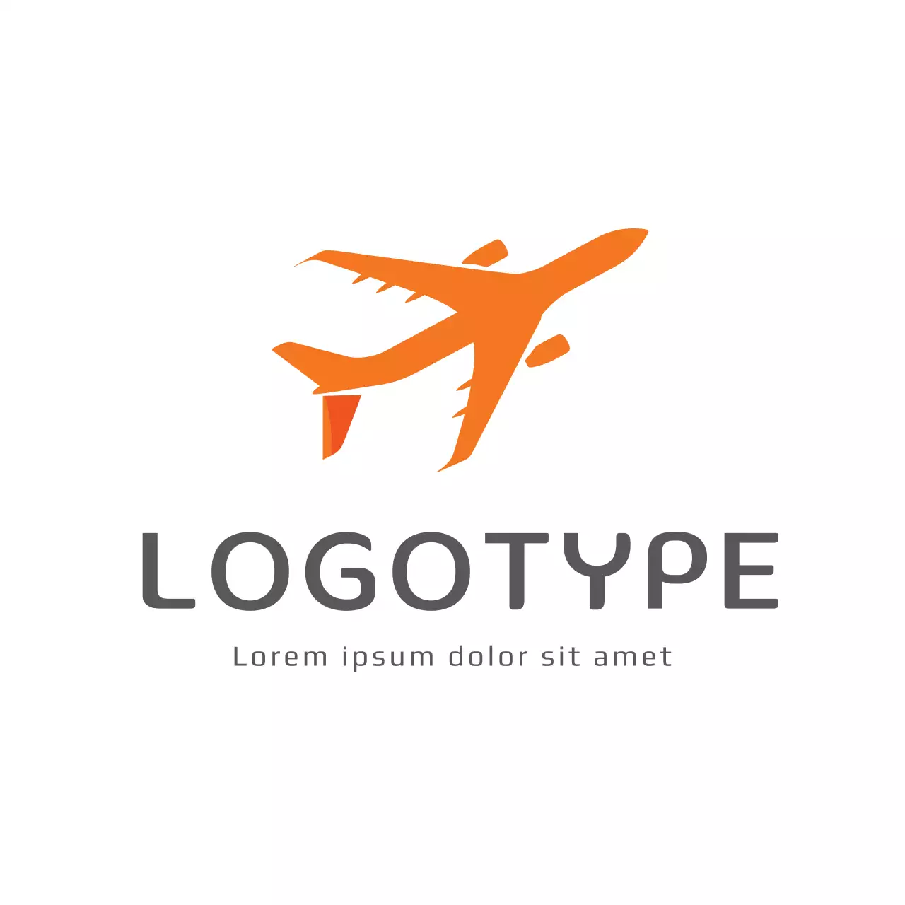 Orange Simple Airplane Logo