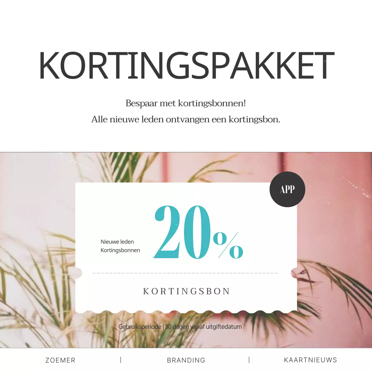 Een branded social media-post met een groen, vintage zomerthema