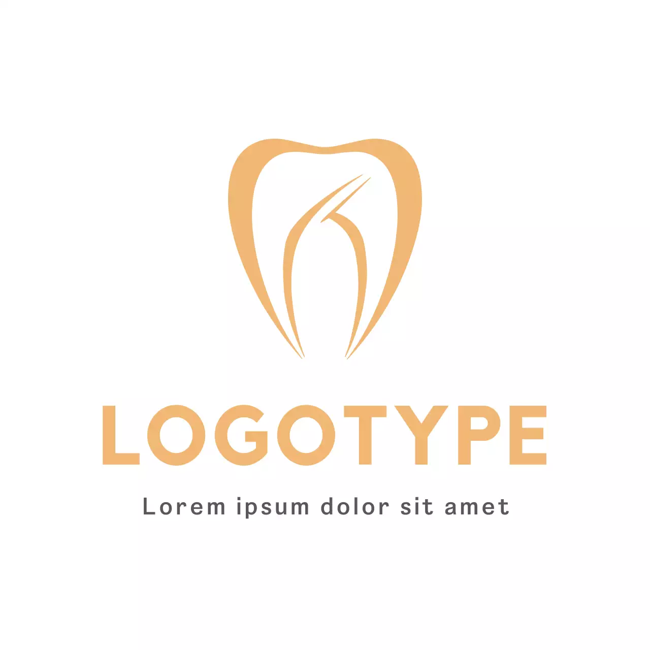 Beige Minimal Dental Advertisement Logo