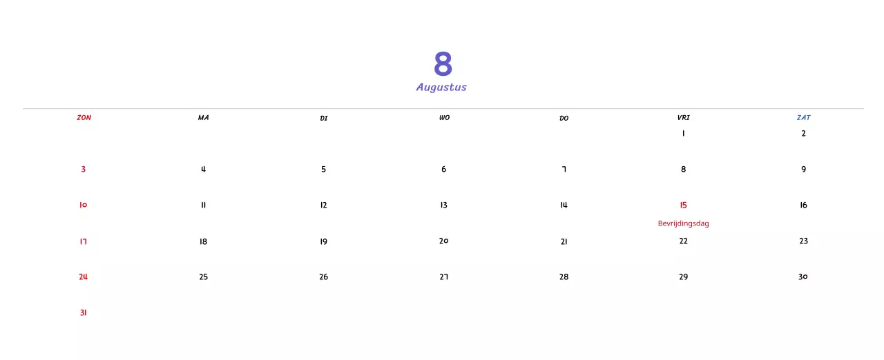 Nieuwjaarskalender met schattige illustraties