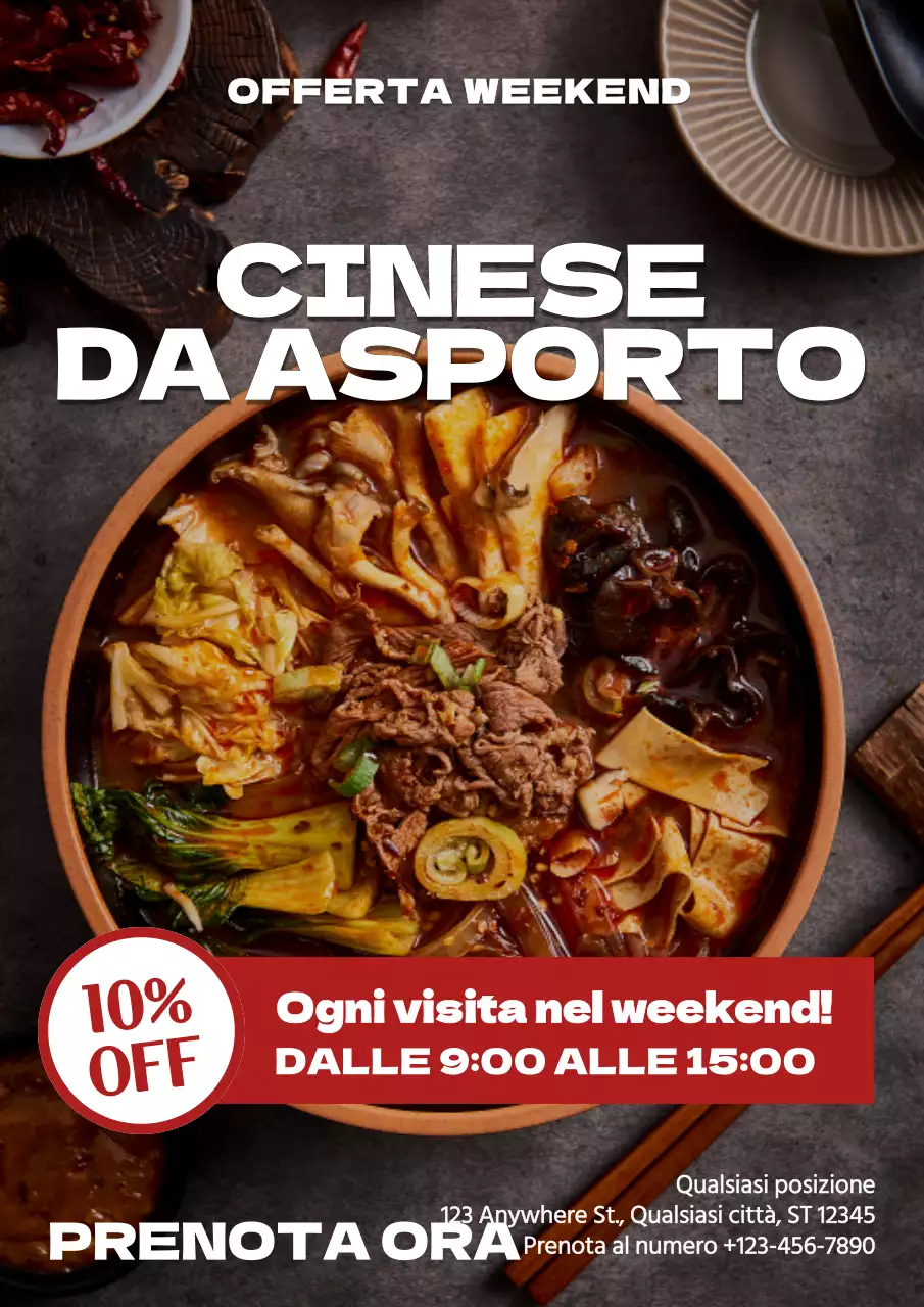 Ristorante Rosso Moderno offerte weekend Poster promozionale