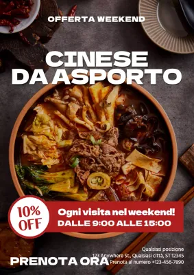 Ristorante Rosso Moderno offerte weekend Poster promozionale