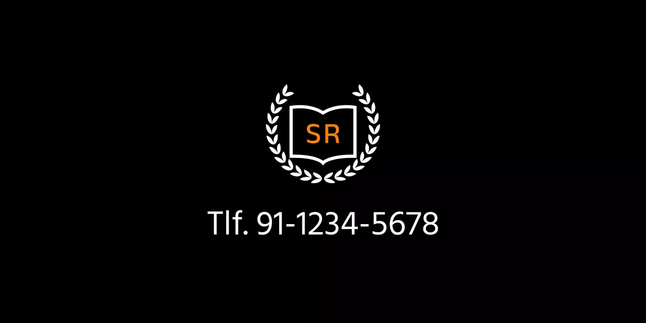 Escuela de idiomas con adornos de laurel naranja y blanco