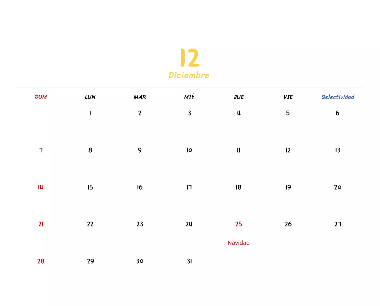 Calendario de Año Nuevo con simpáticas ilustraciones