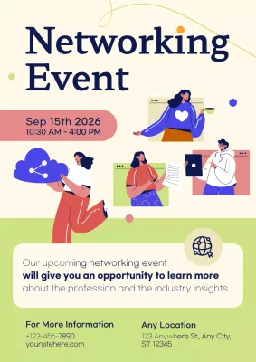 Beige Modern Networking Event Announcement Poster