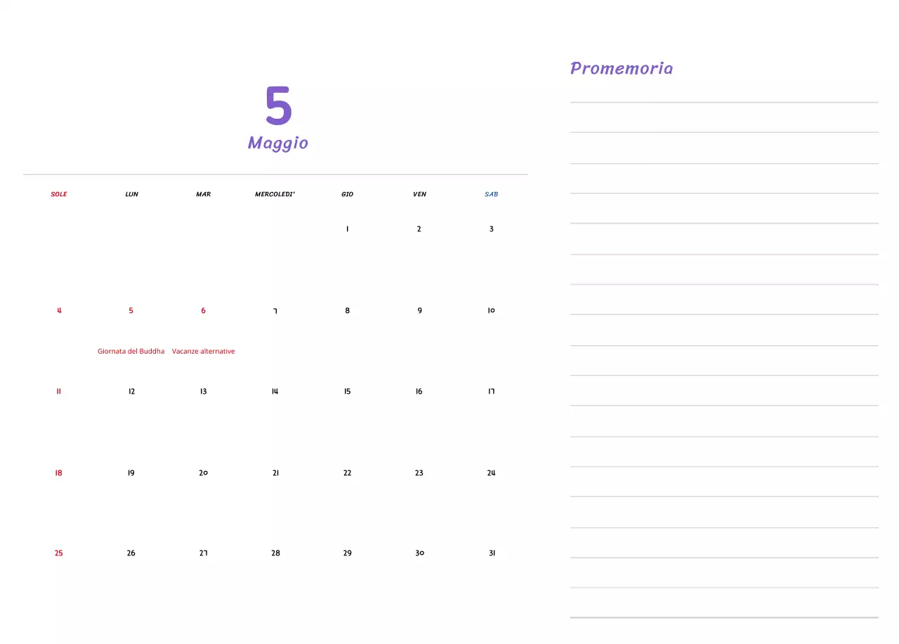 Calendario di Capodanno con simpatiche illustrazioni
