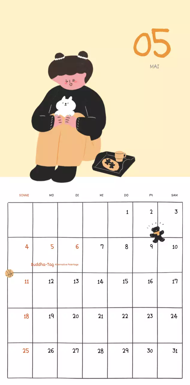 Ein buntes und niedliches Illustrationskonzept für den Alltag