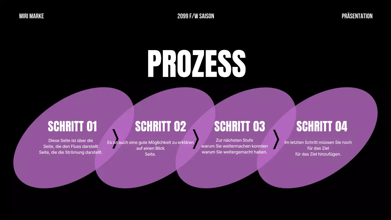 Ein einfaches Markenstatement in Schwarz und Lila